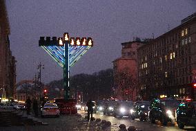 Kyiv sparkles at night during holiday season