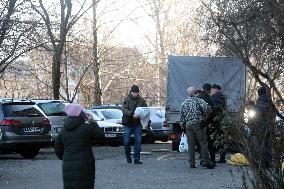 Aftermath of Russian drone attack in Kyiv