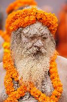 Sadhus Hindu Holy Men At Religious Procession - India