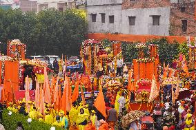 Sadhus Hindu Holy Men At Religious Procession - India