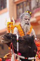 Sadhus Hindu Holy Men At Religious Procession - India