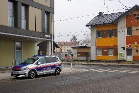 Parked Police Car In The Austrian City Of Linz