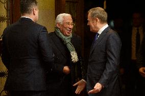 Polish PM Donald Tusk Meets The President Of The European Council Antonio Costa In Warsaw.