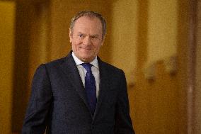 Polish PM Donald Tusk Meets The President Of The European Council Antonio Costa In Warsaw.