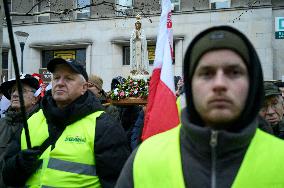 Farmers Demonstrate Against EU's Policies In Warsaw.