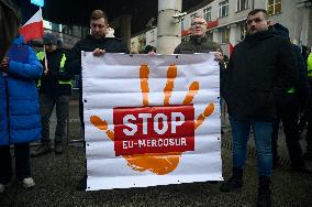 Farmers Demonstrate Against EU's Policies In Warsaw.