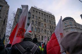 Farmers Demonstrate Against EU's Policies In Warsaw.