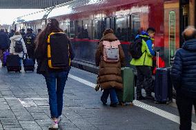 Train To Budapest At Munich Central Station