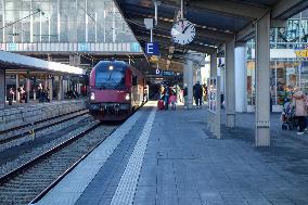 Train To Budapest At Munich Central Station