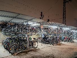 Bicycle Parking At Munich Pasing Train Station