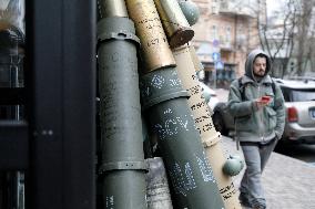 Christmas tree made of spent ammunition in Kyiv