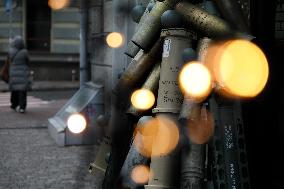 Christmas tree made of spent ammunition in Kyiv