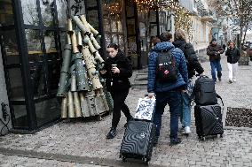 Christmas tree made of spent ammunition in Kyiv