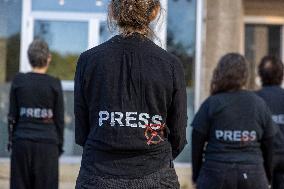 A Display For Freedom Of Press In Gaza