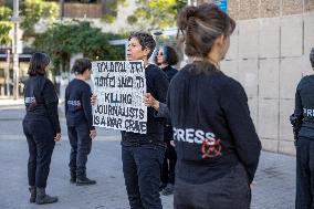 A Display For Freedom Of Press In Gaza