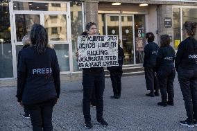 A Display For Freedom Of Press In Gaza