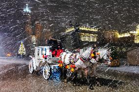 Intense Snowfall In Krakow, Poland