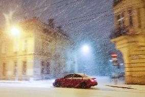 Intense Snowfall In Krakow, Poland