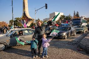 Syrians Celebrate Victory Over Assad Regime In Umayyad Square