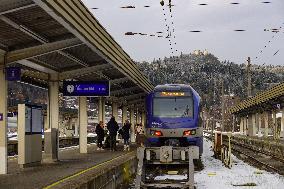 Regional Train To Germany At Station Kufstein, Austria