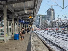 Passengers Waiting For Their Train At Munich East Station