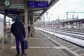 Passengers Waiting For Their Train At Munich East Station