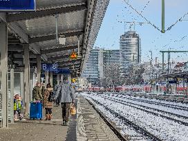 Passengers Waiting For Their Train At Munich East Station