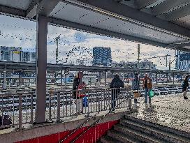 Passengers Waiting For Their Train At Munich East Station