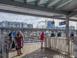 Passengers Waiting For Their Train At Munich East Station