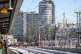 Passengers Waiting For Their Train At Munich East Station