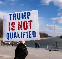 Protest On Democracy On Lincoln Memorial