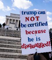 Protest On Democracy On Lincoln Memorial