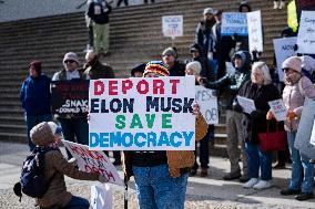 Protest On Democracy On Lincoln Memorial