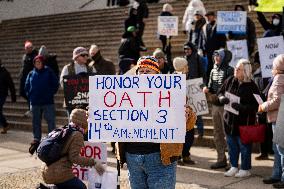 Protest On Democracy On Lincoln Memorial