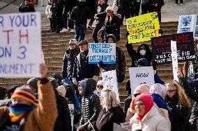 Protest On Democracy On Lincoln Memorial