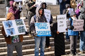 Protest On Democracy On Lincoln Memorial