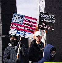 Protest On Democracy On Lincoln Memorial