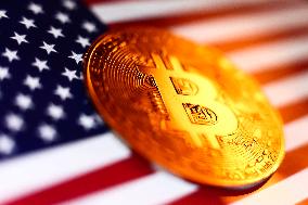 USA And Bitcoin Photo Illustrations