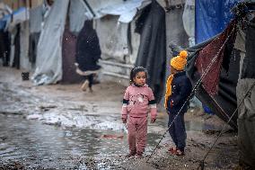 Displaced Families Suffer Harsh Weather Conditions - Gaza