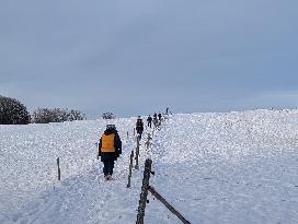 Snow Hiking In Bavaria