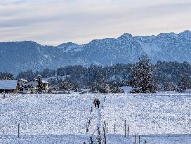 Snow Hiking In Bavaria