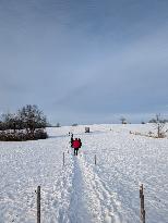 Snow Hiking In Bavaria