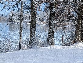 Winter Bathing In The Bavarian Lake Staffelsee