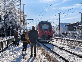 Regional Rail Transport In The Bavarian Countryside