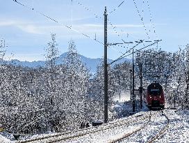 Regional Rail Transport In The Bavarian Countryside