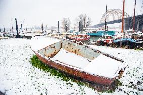 First Snowfall Of The Year In The Netherlands.