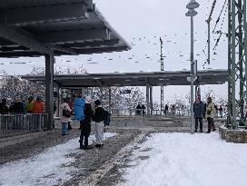 Bavarian Train Station Murnau In Winter