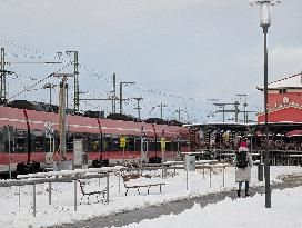 Bavarian Train Station Murnau In Winter