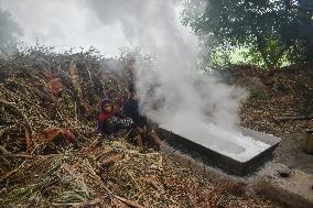 Jaggery Making On The Outskirts Of Kolkata, India