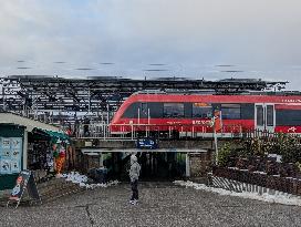 Bavarian Suburban Train And Regional Train Station Starnberg